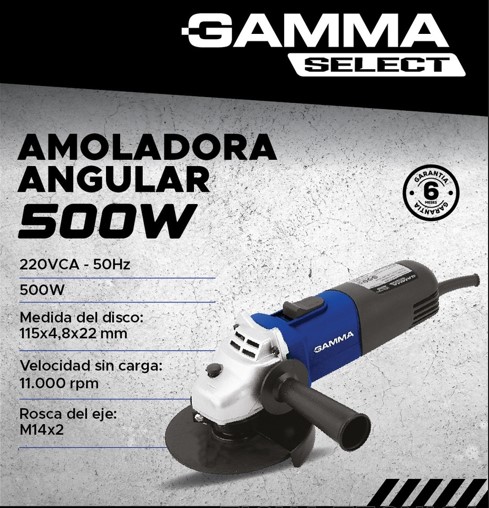 AMOLADORA ANG. 4 1/2" 500 W GAMMA SELECT G1922AR - Image 2