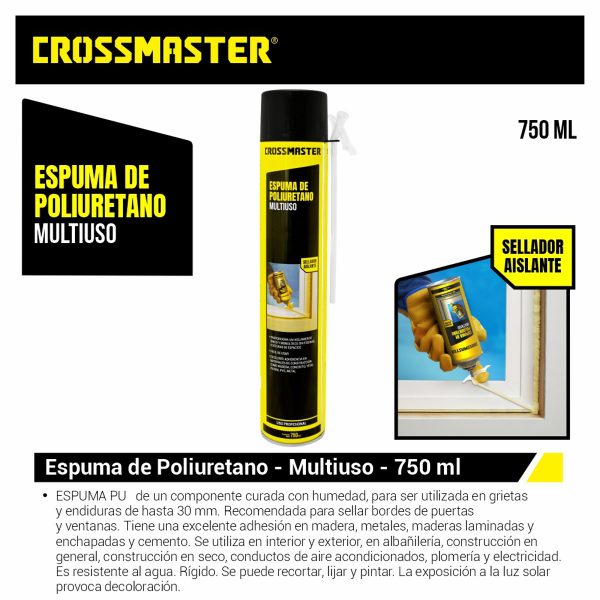 Espuma De Poliuretano 750ml 9936752 CROSSMASTER - Image 2
