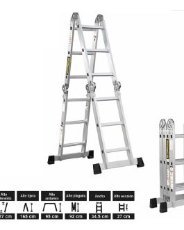 Escalera Aluminio Articulada 12 Escalones 3.37mts CROSSMASTER
