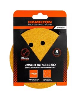 Disco de Lija Con Velcro 125mm Por 5 Unidades Grano 80 DV1280 HAMILTON