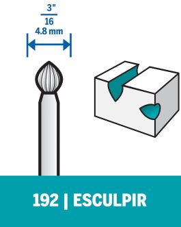 Fresa 192 3/16″ Alta Velocidad Redonda x 2 unidades DREMEL