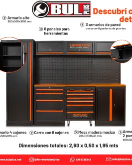 Estacion de Trabajo 224 piezas 260x50x195cm HCH002 HAMILTON