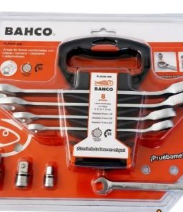 Juego 5 Llaves Combinadas con Criquet mas 3 adaptadores BAHCO