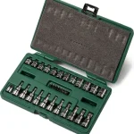 Juego Tubo Bocallaves Con Punta Torx Encastre 1/4 Macho y Hembra SATA