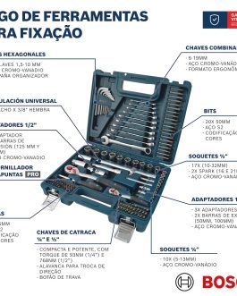 Juego Bocallaves 1/2″ Milimetrico 134 Piezas BOSCH