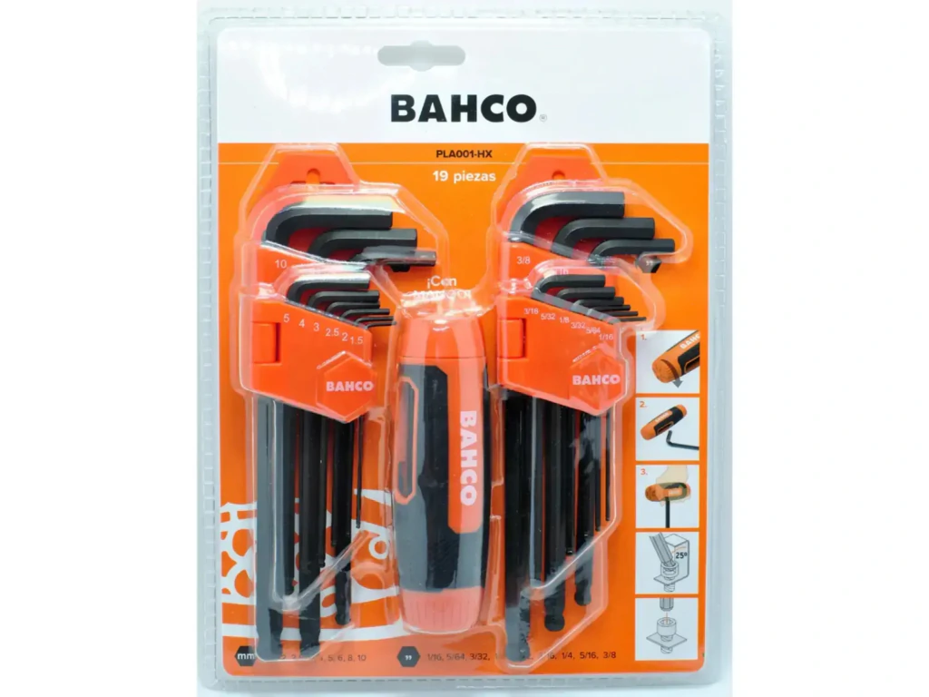Juego de Llaves Allen Pul/MM 19 Piezas BAHCO